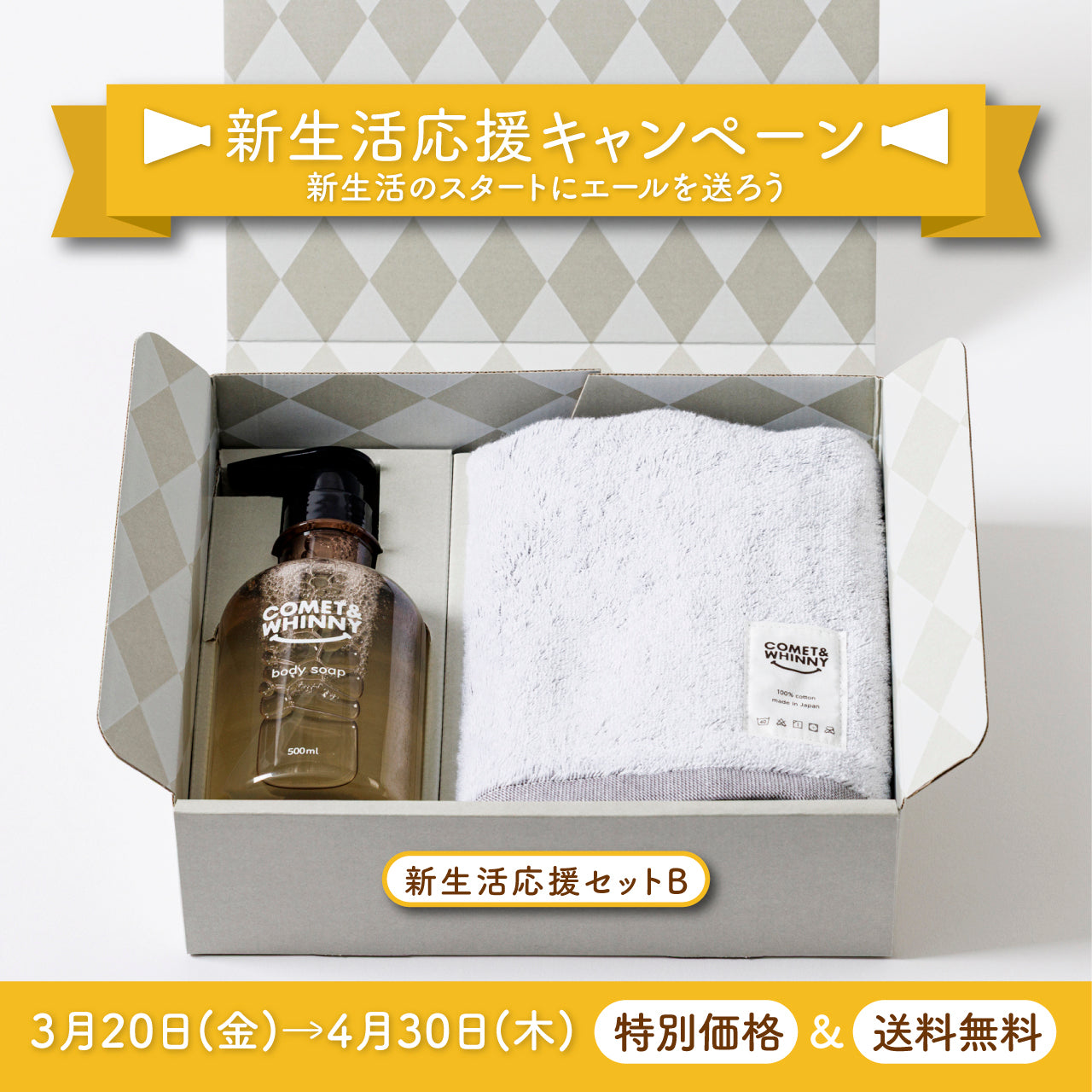 【送料無料】新生活応援セットB(ボディソープ＋バスタオル)